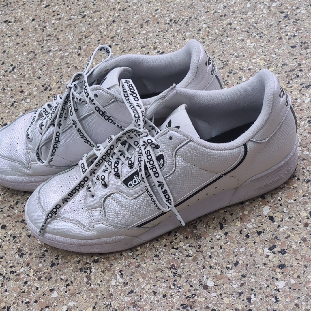 Adidas Cream Sneakers with Logo Laces